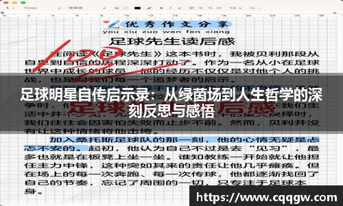 足球明星自传启示录：从绿茵场到人生哲学的深刻反思与感悟